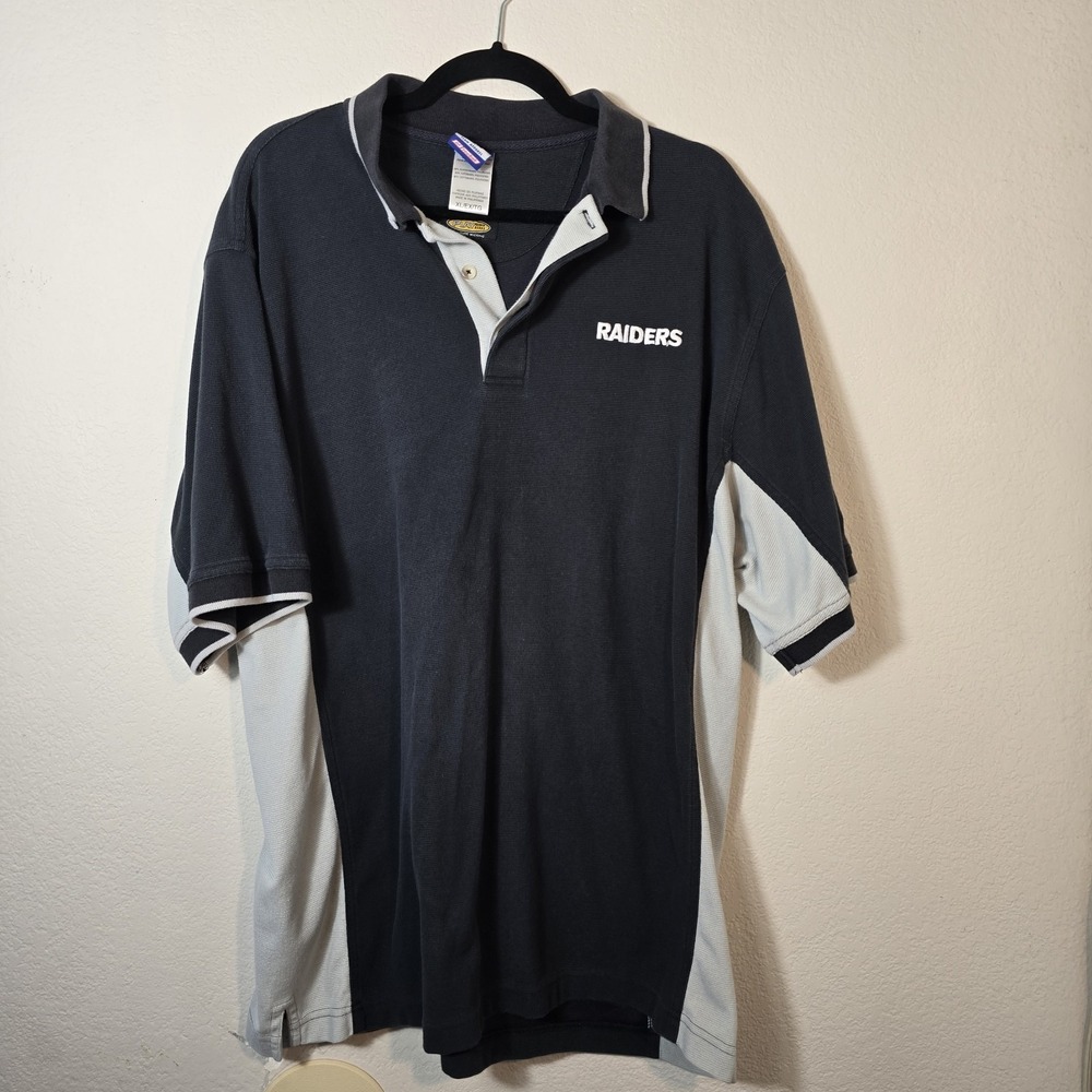 Oakland Raiders Shirt NFL Vintage Y2K Black Cotton Short Sleeve‎ Men XL